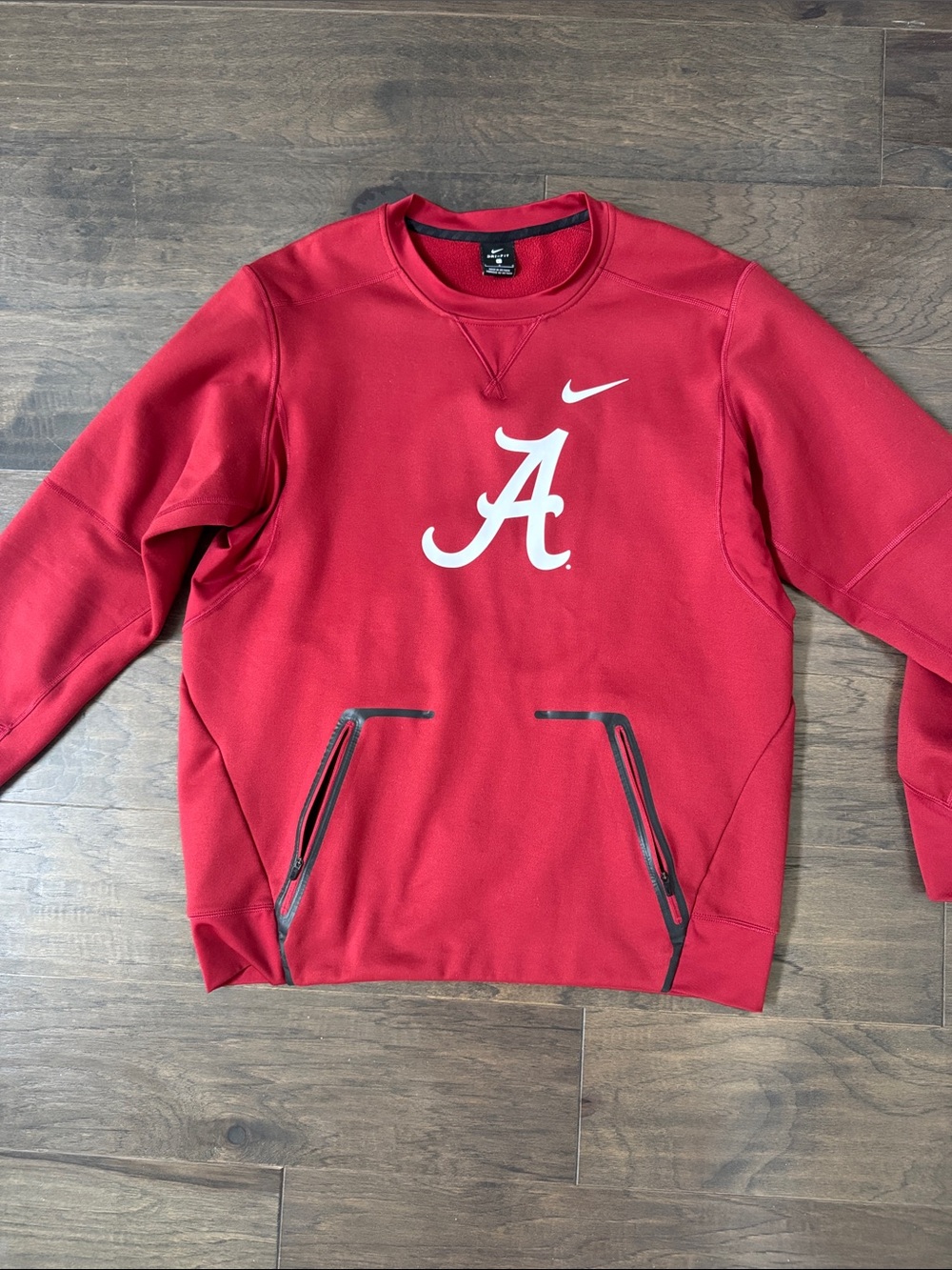 Nike Crimson University of Alabama Crewneck Sweatshirt with White Script A Logo